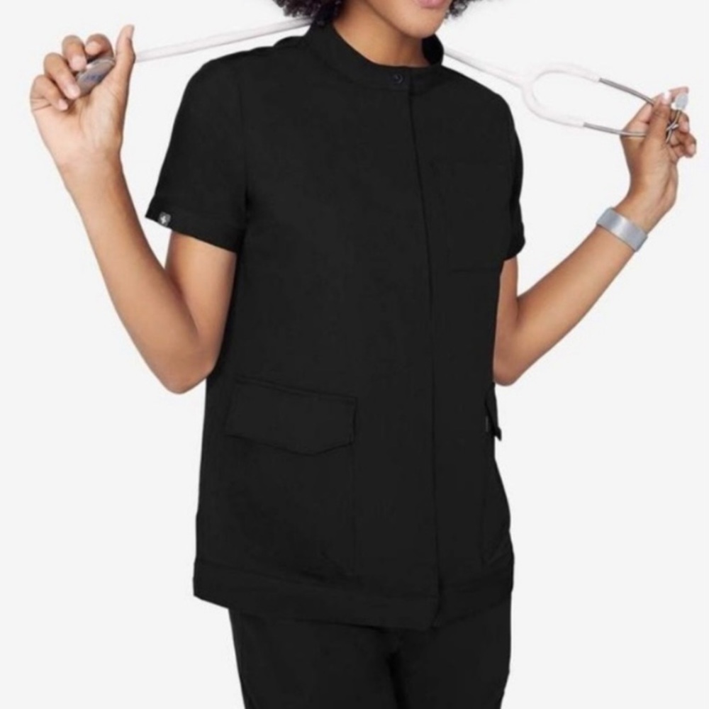 Figs Rosario Military Scrub Top Size Medium Black